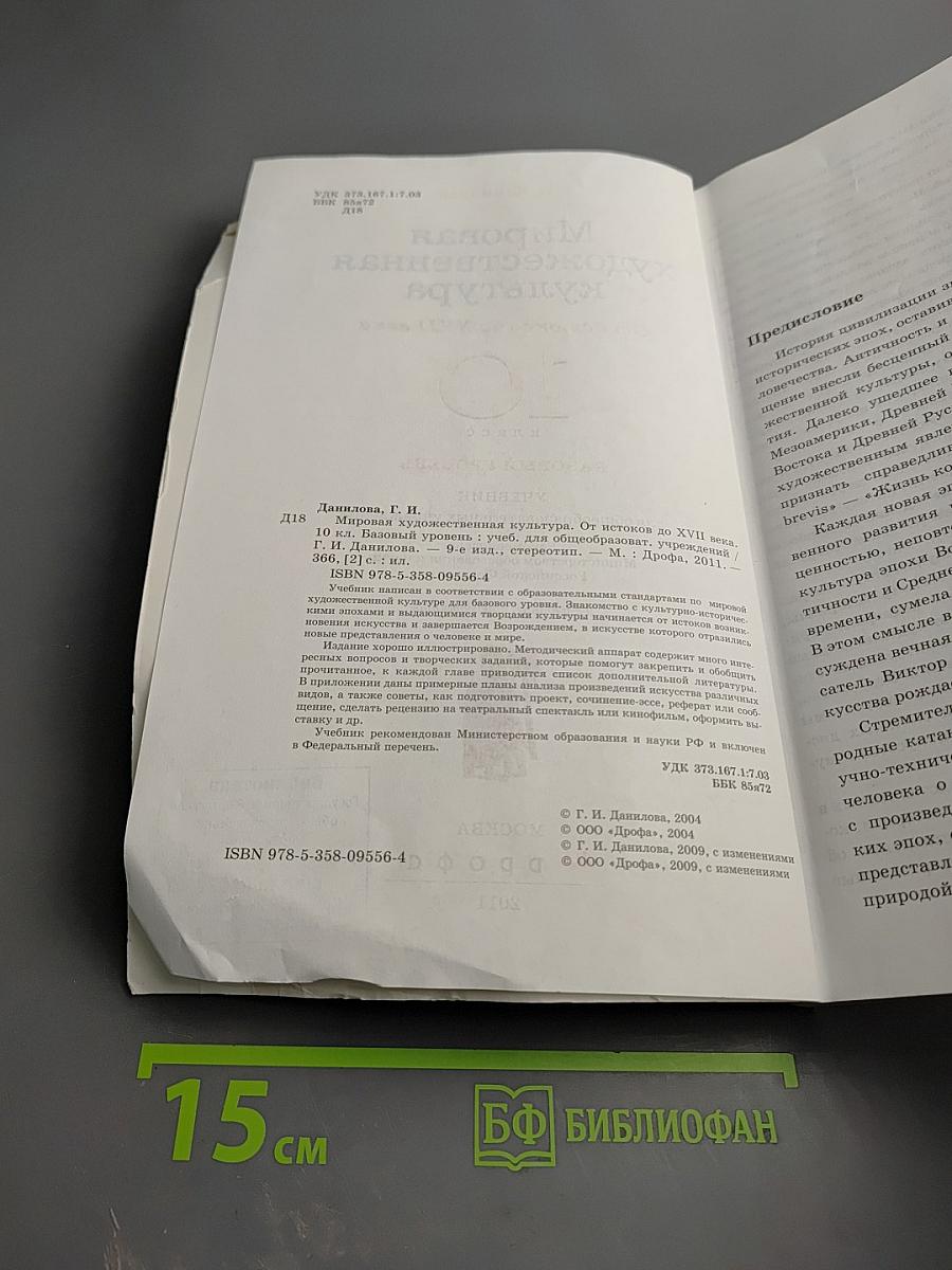 Мировая художественная культура. От истоков до XVII века 10 класс