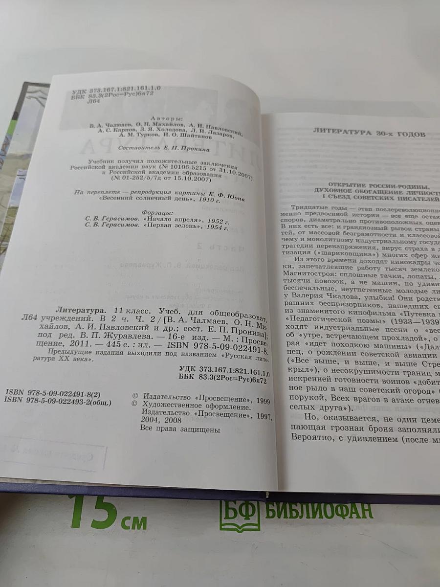 Литература, 11 класс, Часть 2