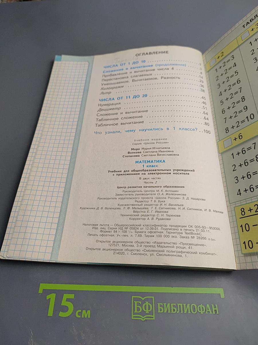 Математика. 1 класс. Часть 2