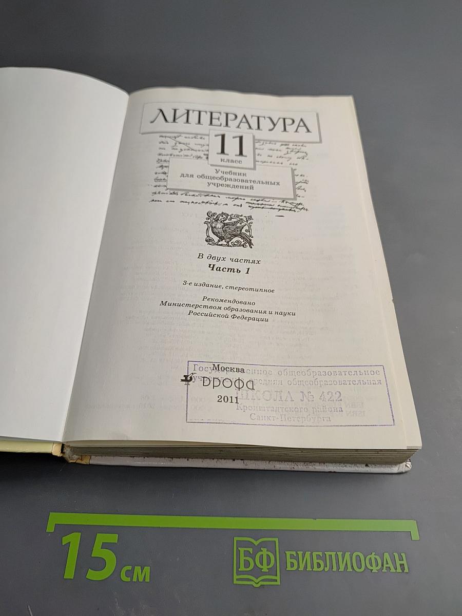 Литература 11 класс Часть первая