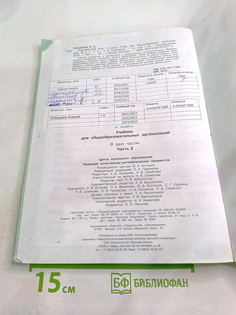 Окружающий мир для 2 класса, часть 2