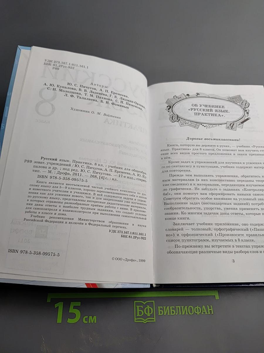 Русский язык. Практика. 8 класс