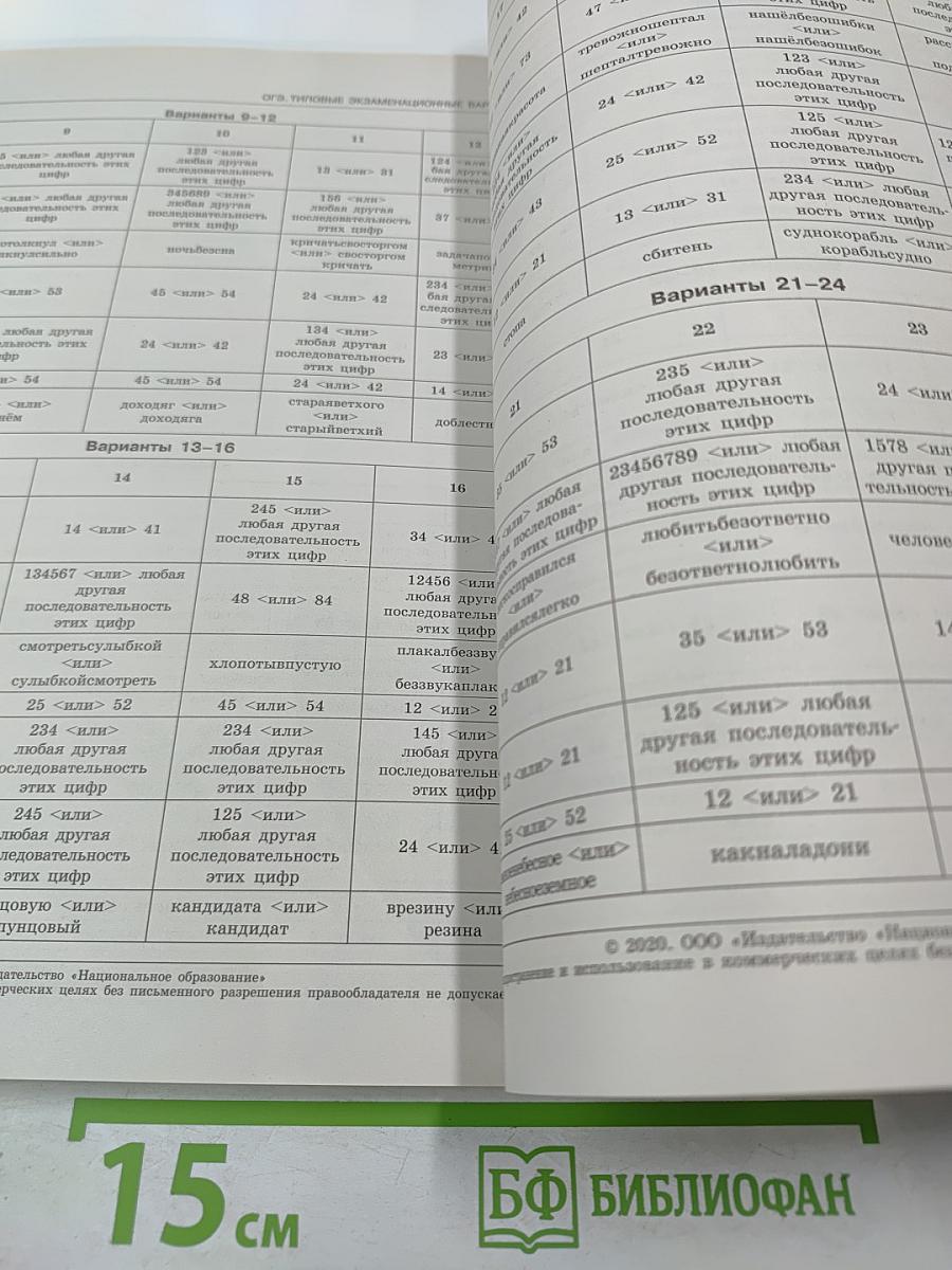 ОГЭ 2020. Русский язык. Типовые экзаменационные варианты. 9 класс