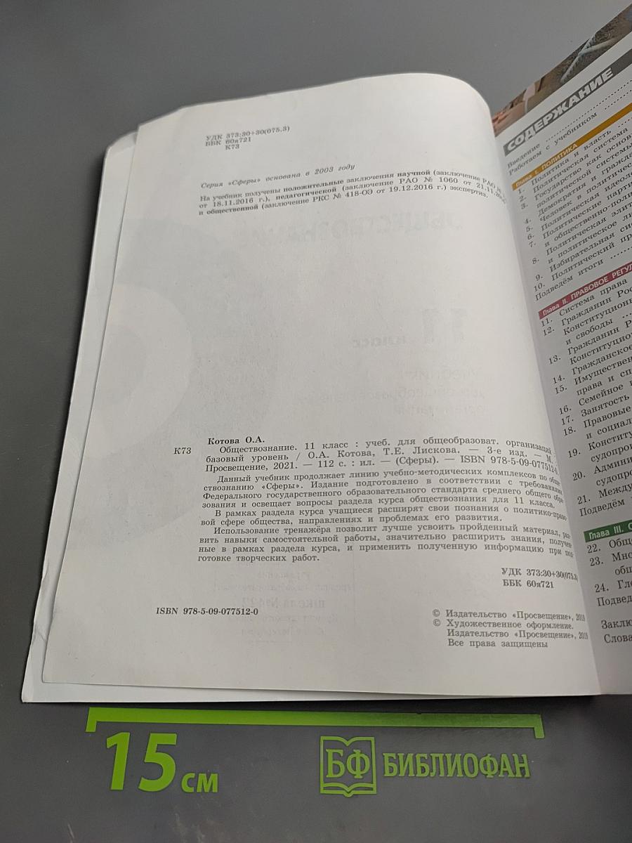 Обществознание. 11 класс. Учебник. Базовый уровень