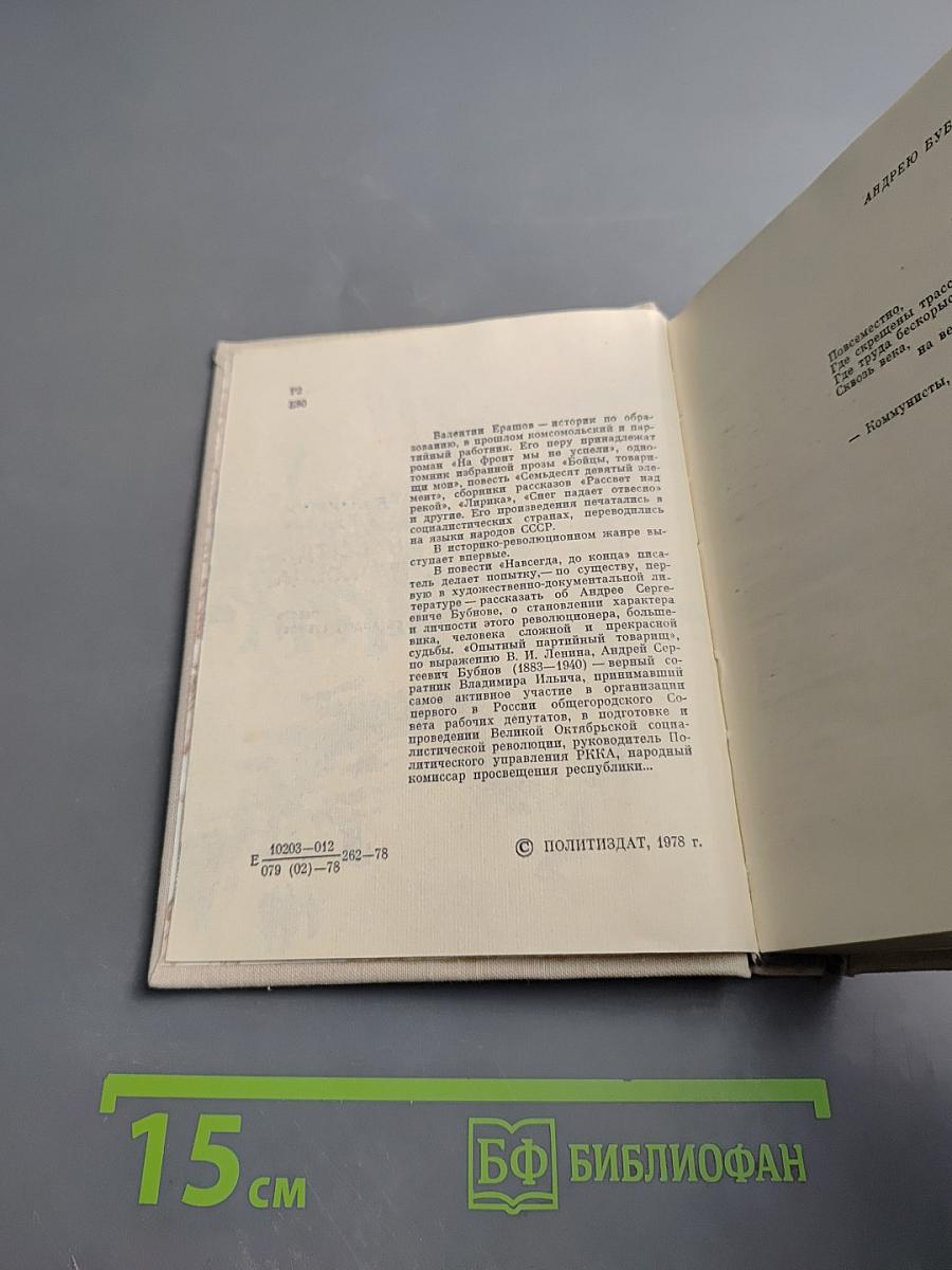 Навсегда, до конца. Повесть об Андрее Бубнове