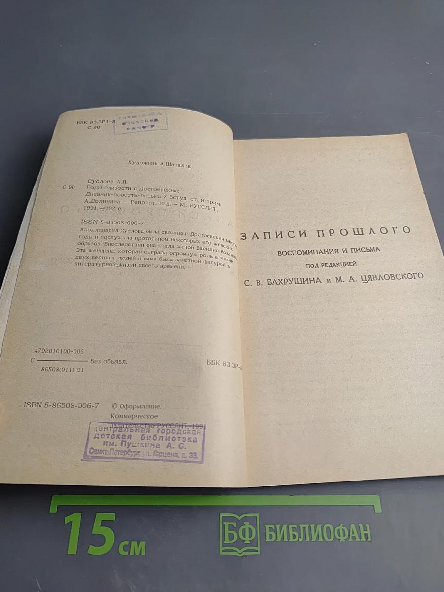 Годы близости с Достоевским