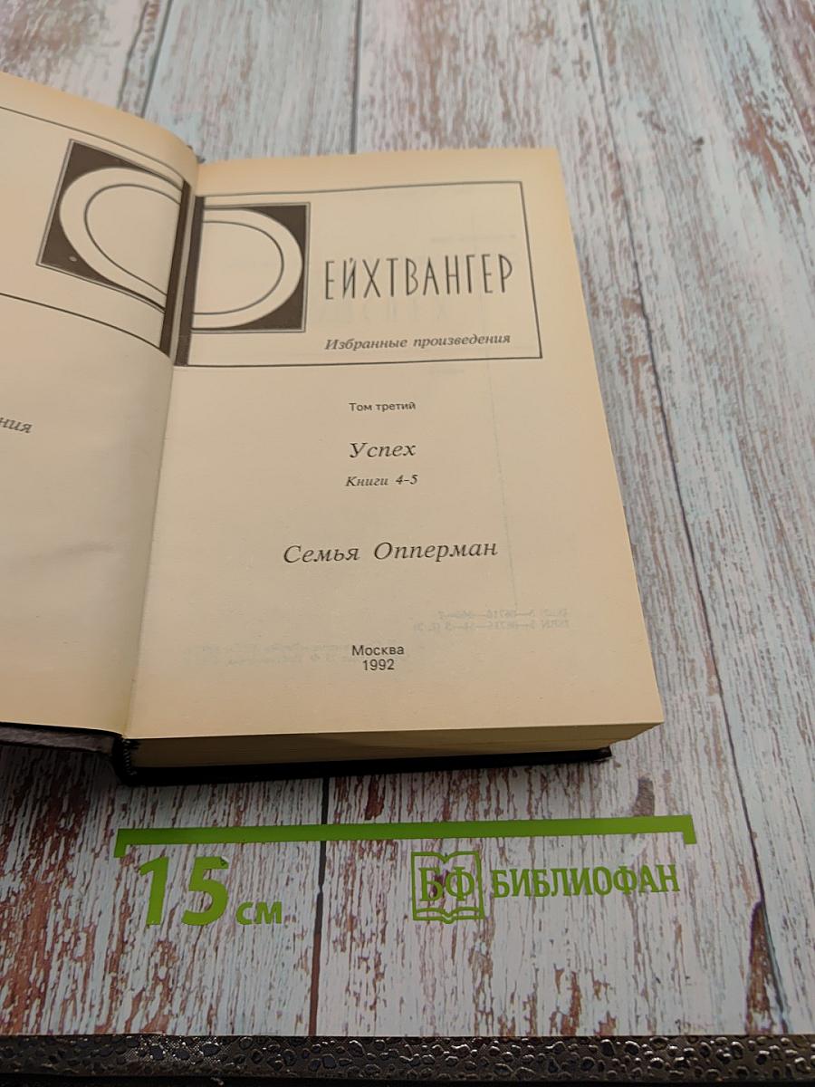 Избранные произведения. Том третий. Успех. Книги 4-5. Семья Опперман