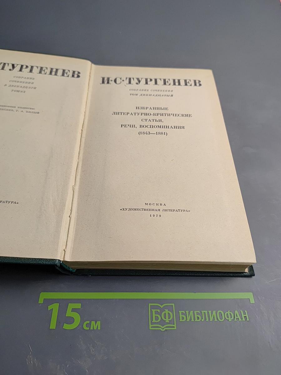 Избранные литературно-критические статьи, речи, воспоминания (1843-1881). Том двенадцатый