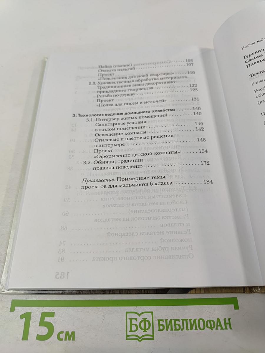Технология 6 класс (вариант для мальчиков)