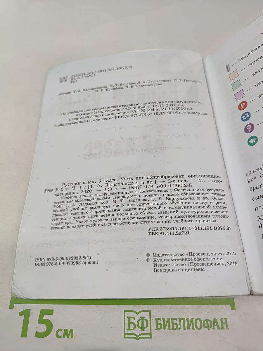 Русский язык 5 класс. Часть 1