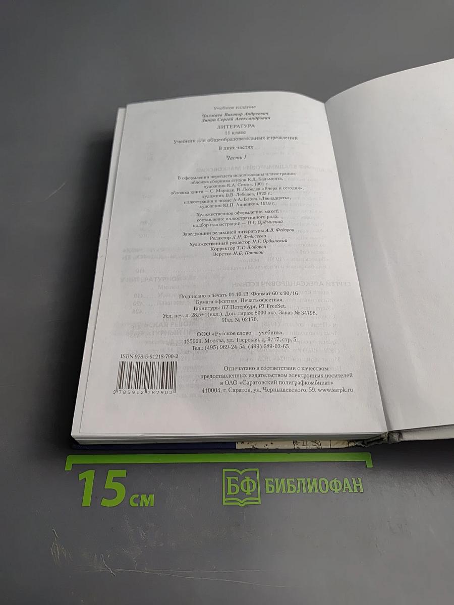 Литература. 11 класс, Часть I