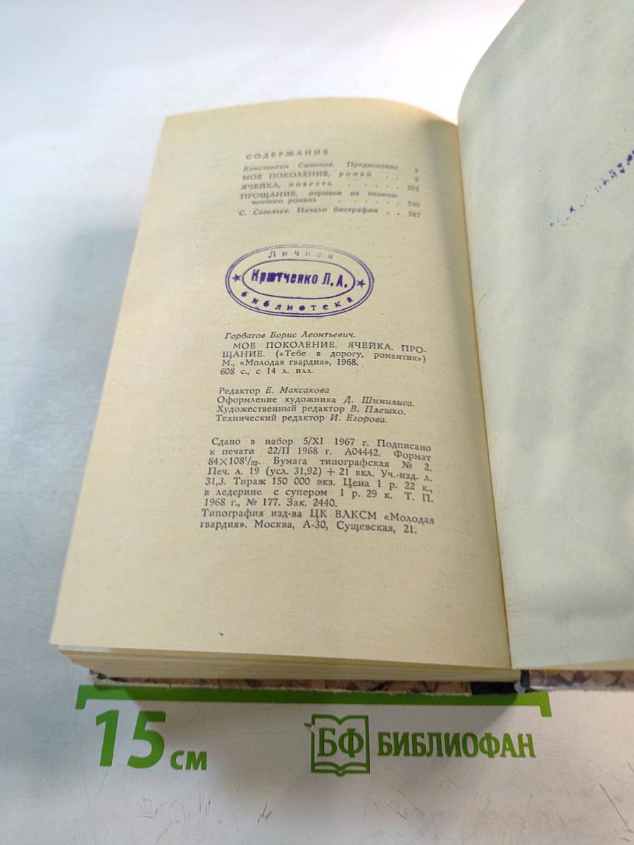 Мое поколение. Ячейка. Прощание.