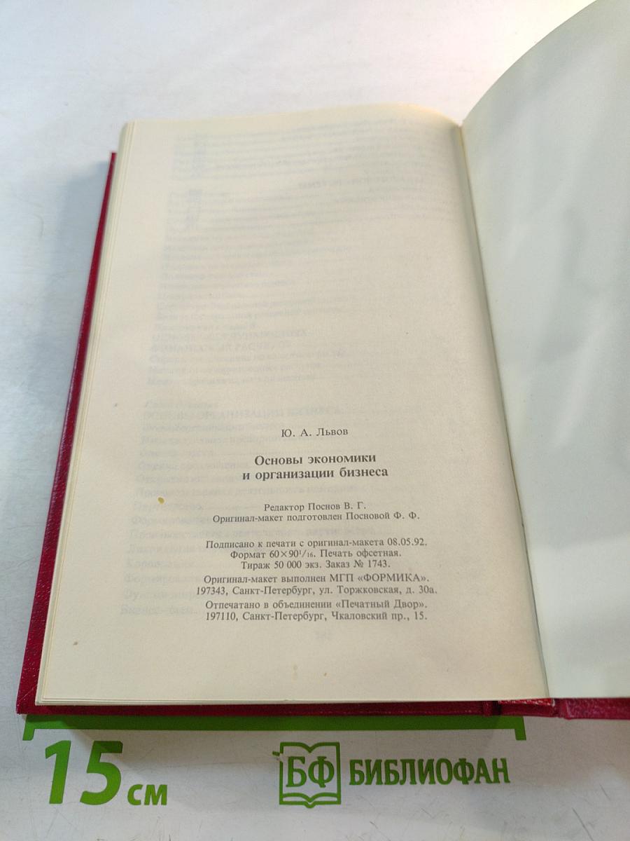 Основы экономики и организации бизнеса