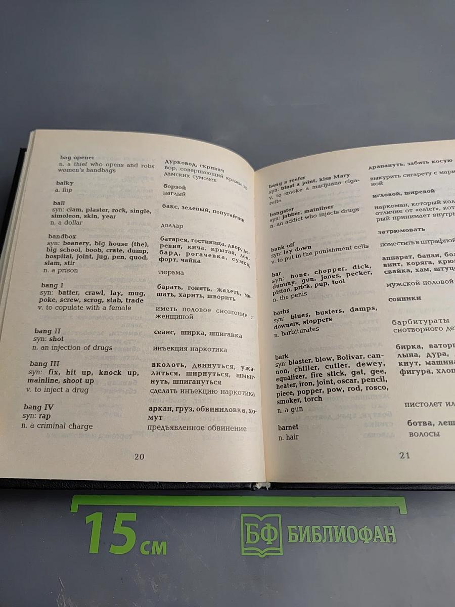 Краткий англо-русский и русско-английский словарь уголовного жаргона