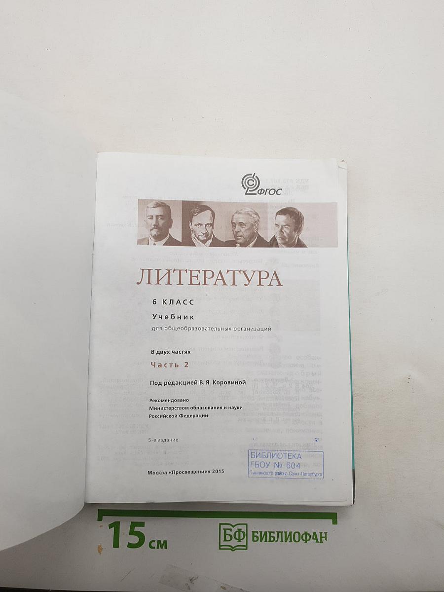 Литература. 6 класс. Учебник. Часть 2