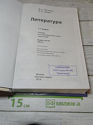 Литература. 11 класс. Вчера и сегодня. Часть I