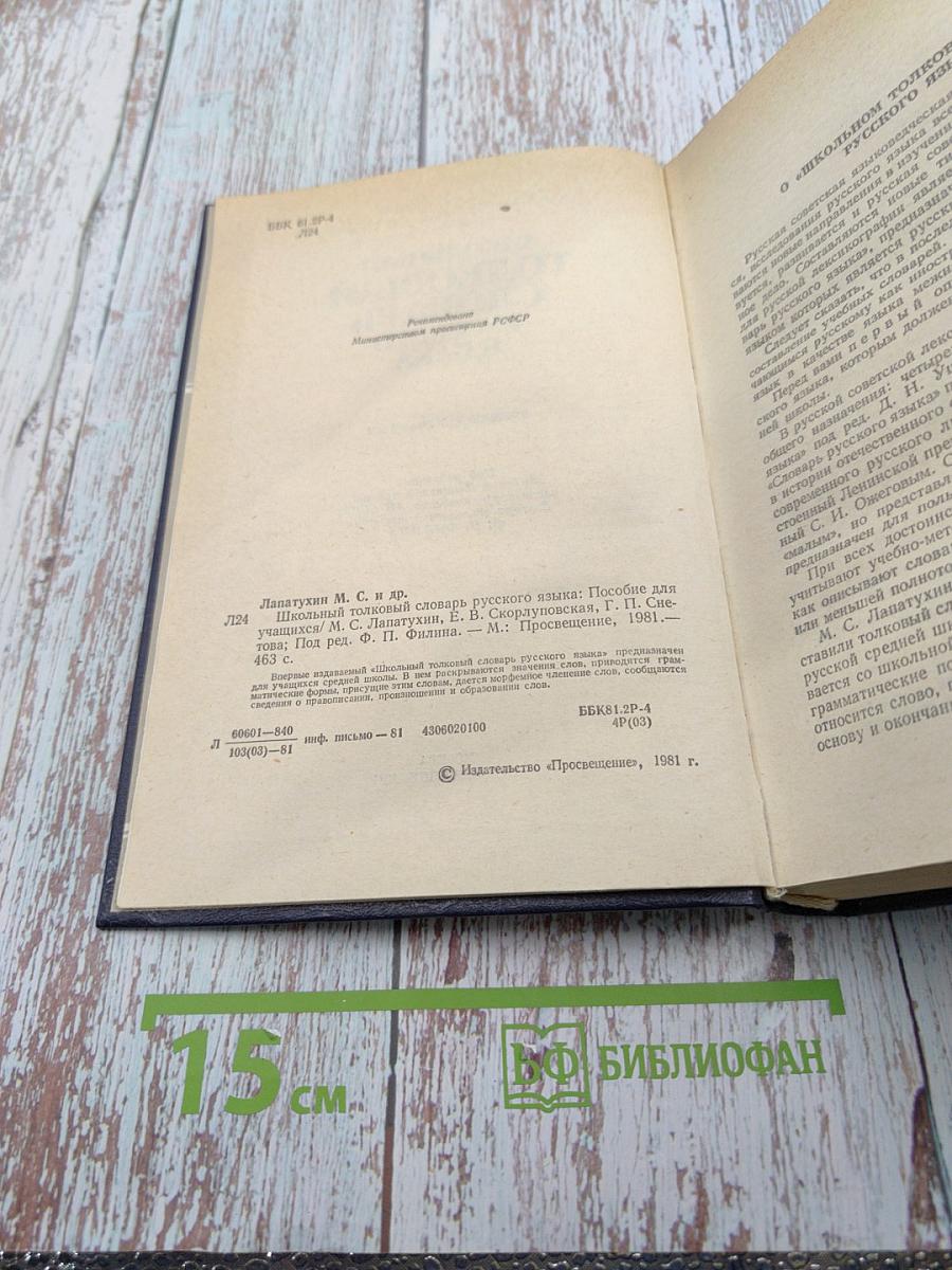 Школьный толковый словарь русского языка