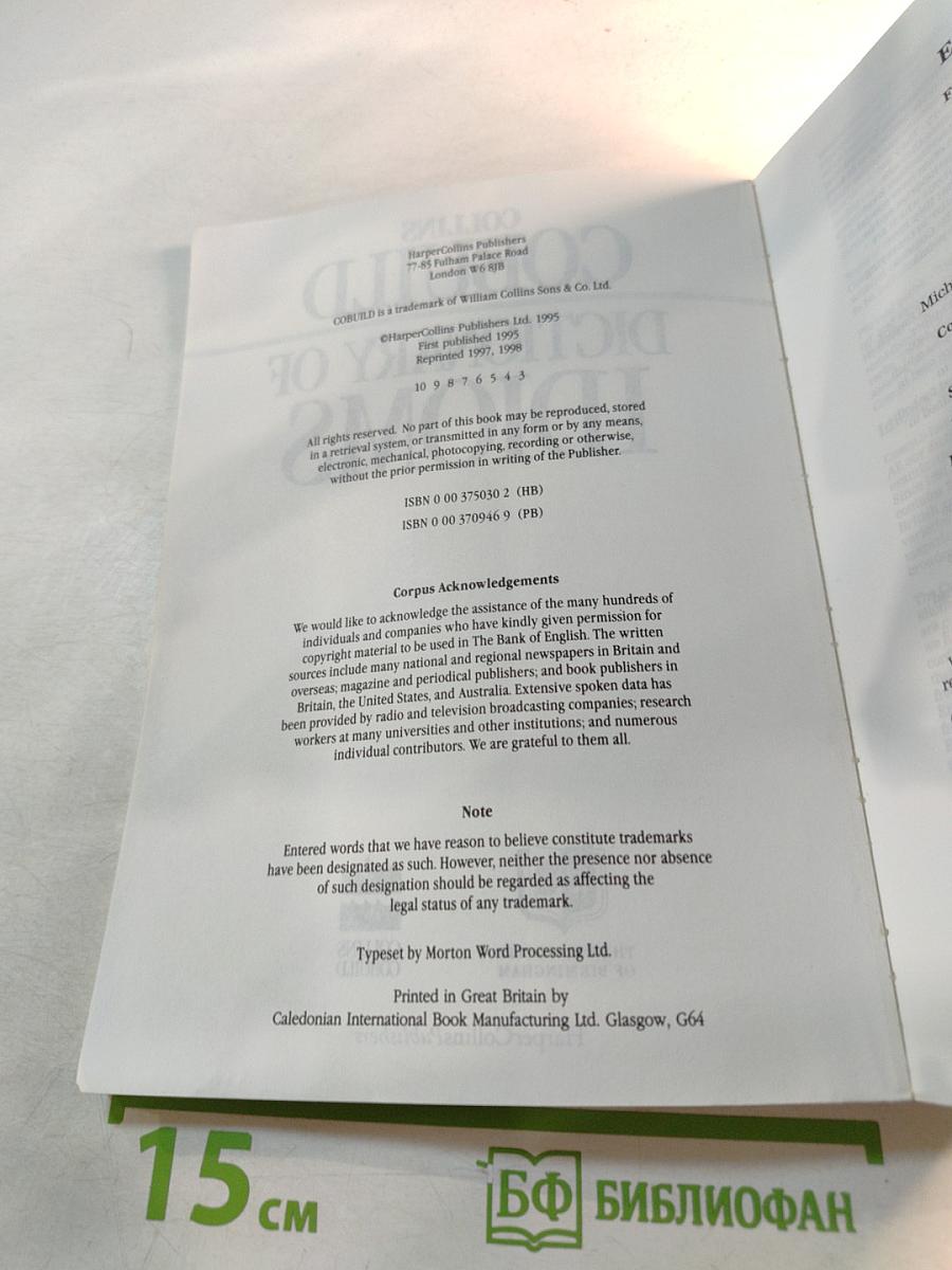 Collins COBUILD Dictionary of Idioms