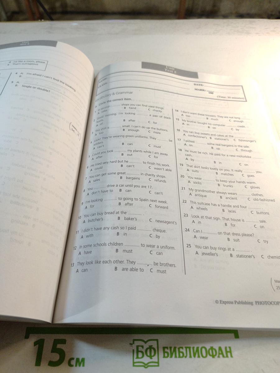 Upstream pre-intermediate test booklet