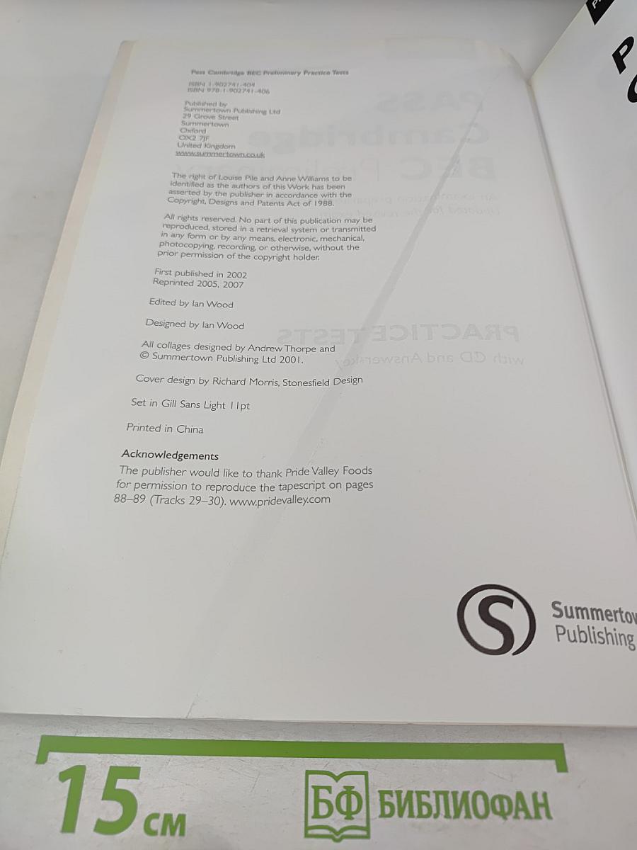 PASS Cambridge BEC Preliminary: Self-Study Practice Tests with Key