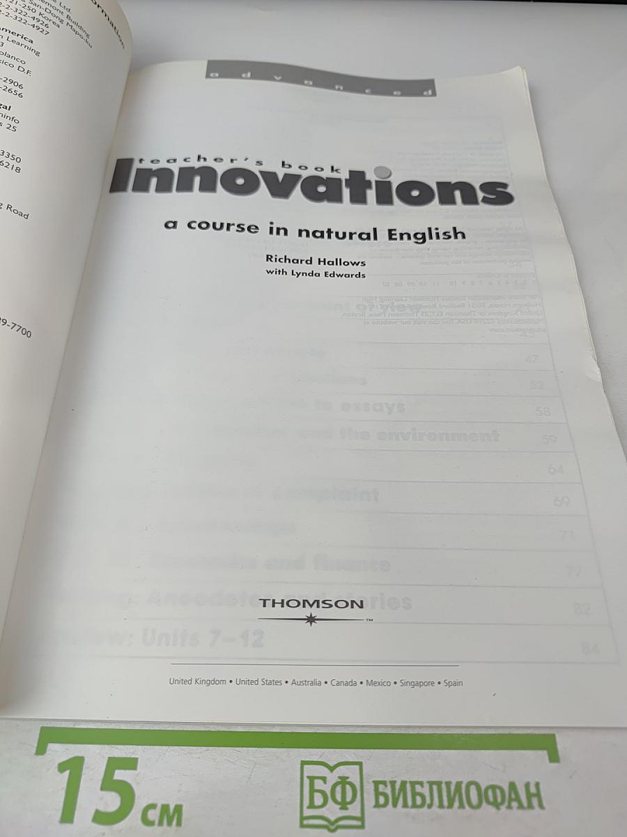Innovations Advanced Teacher's Book: A Course in Natural English
