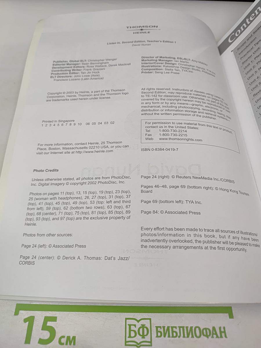 Listen In Book 1 Teacher's Edition Second Edition