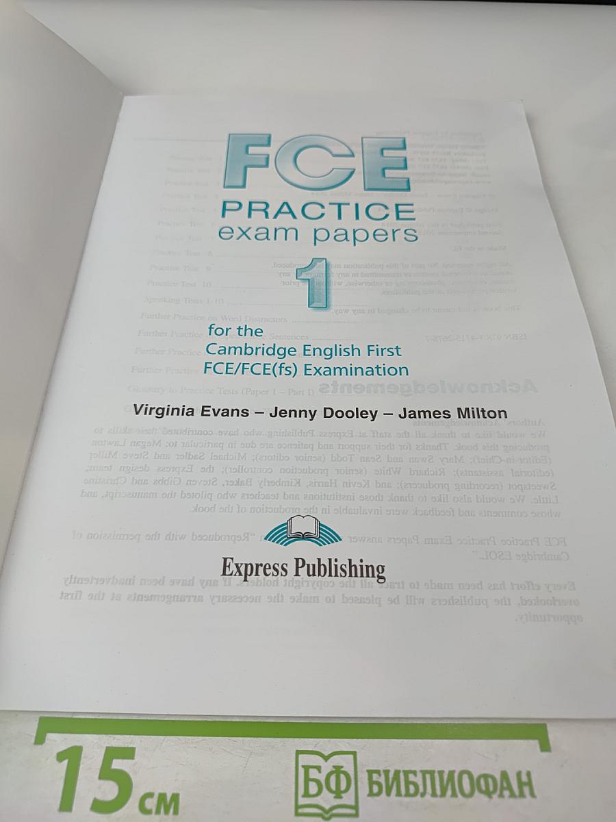 FCE Practice exam papers 1 for the Cambridge English First FCE/FCE(fs) Examination
