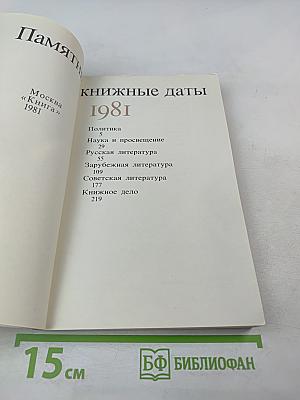 Памятные книжные даты 1981