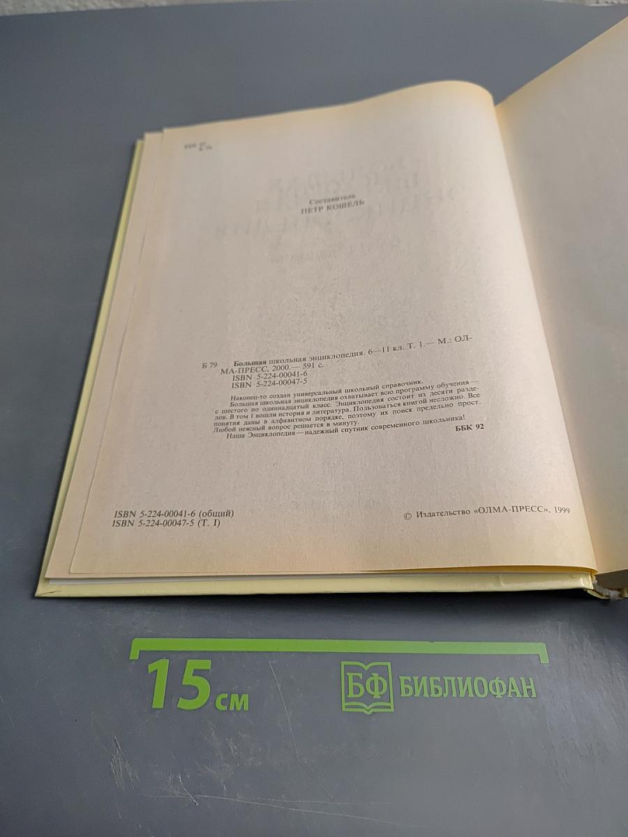 Большая школьная энциклопедия, 6–11 классы, Том 1