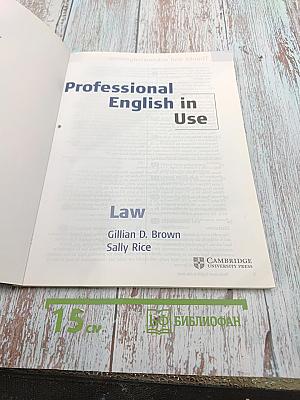 Professional English in Use Law