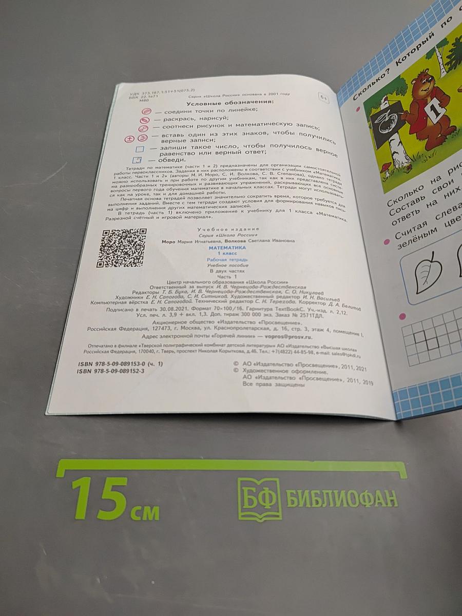 Математика. Рабочая тетрадь. 1 класс. Часть 1