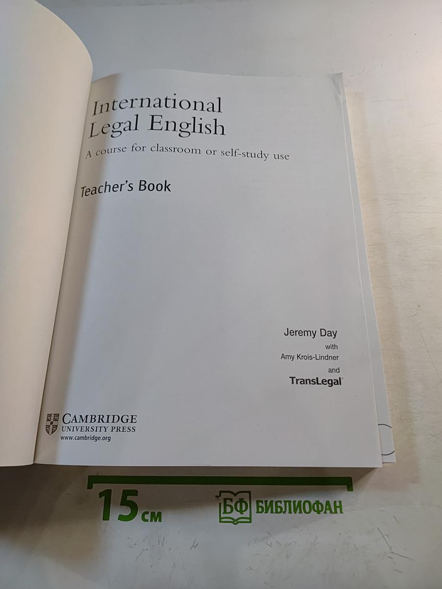 International Legal English Teacher's Book