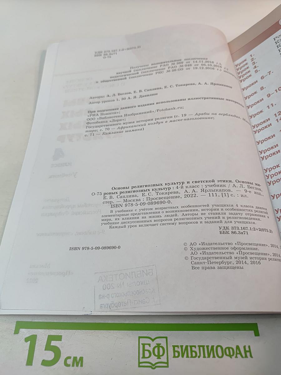 Основы мировых религиозных культур (для 4 класса)
