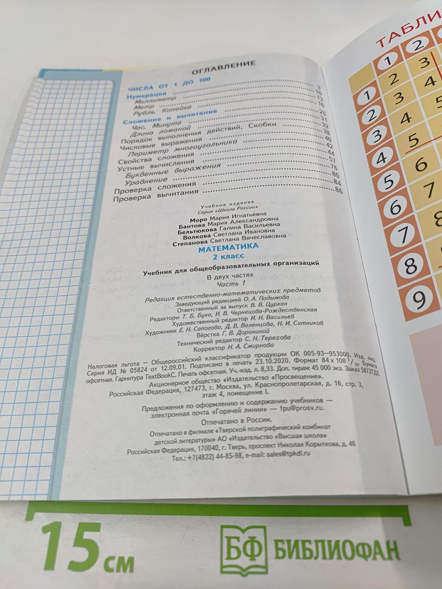 Математика 2 класс Часть 1