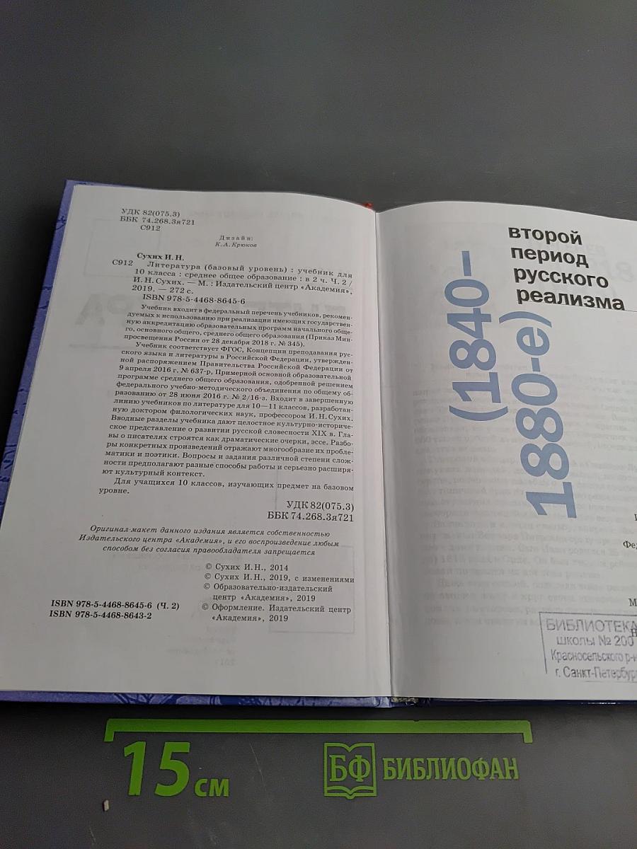 Литература, 10 класс, базовый уровень, часть 2