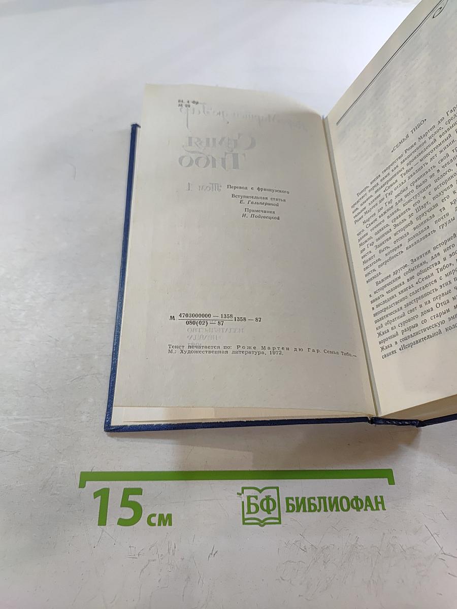 Семья Тибо. Том 1