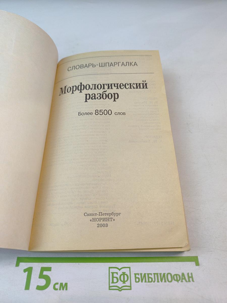 Словарь-шпаргалка Морфологический разбор