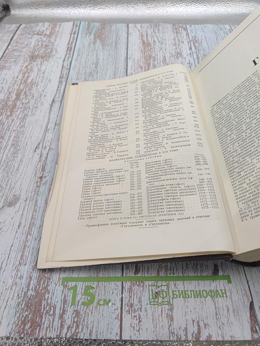 Большая медицинская энциклопедия. Том 8. Горечи - Десмургия