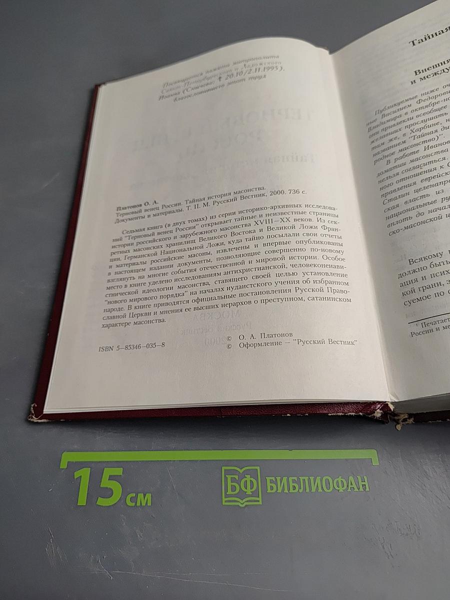 Терновый венец России. Тайная история масонства. Т. II