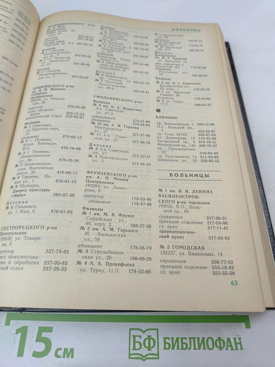 Список абонентов ЛГТС. Телефоны учреждений предприятий организаций 1988