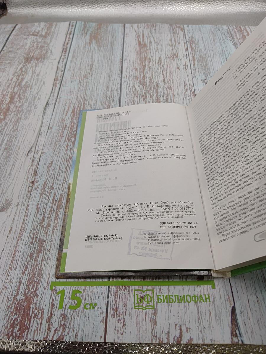 Русская литература XIX века. 10 класс. Часть 1