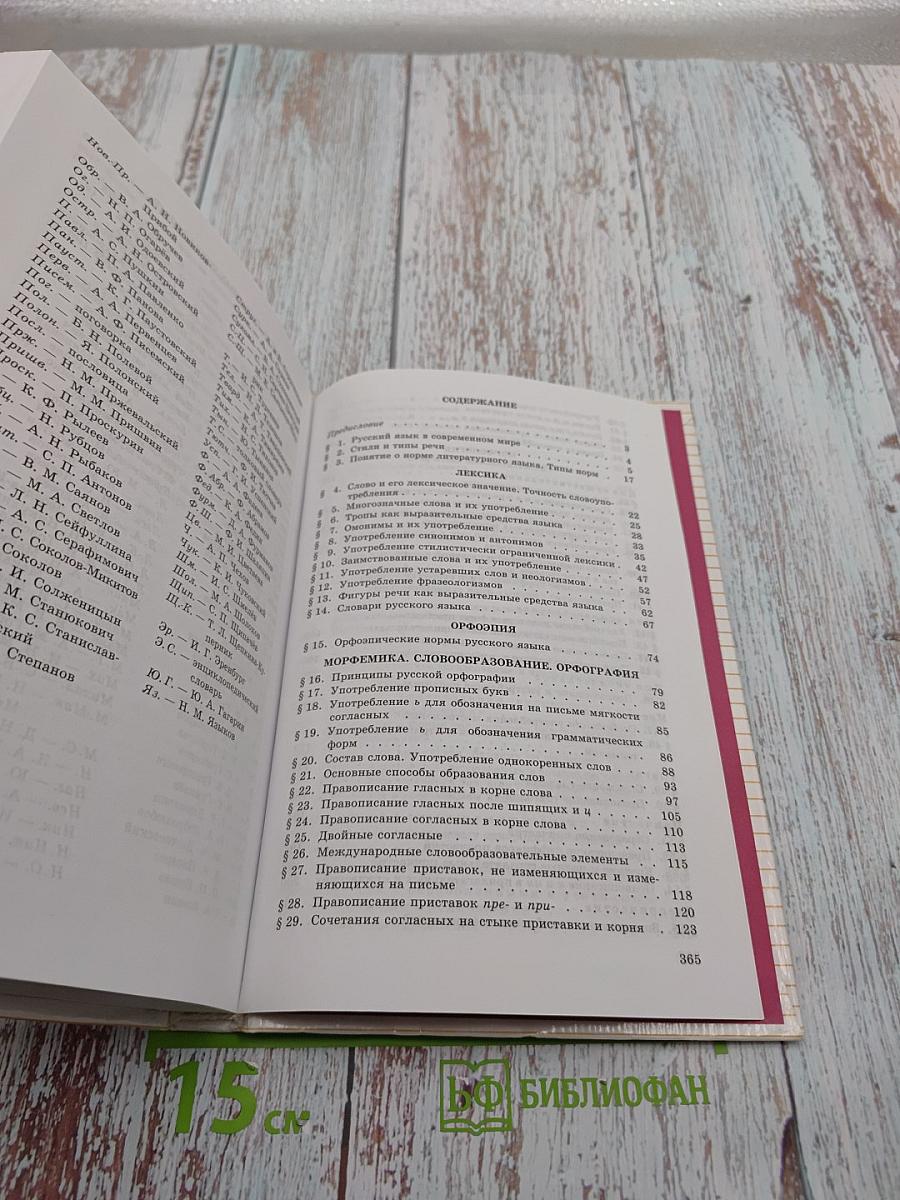 Пособие для занятий по русскому языку в старших классах