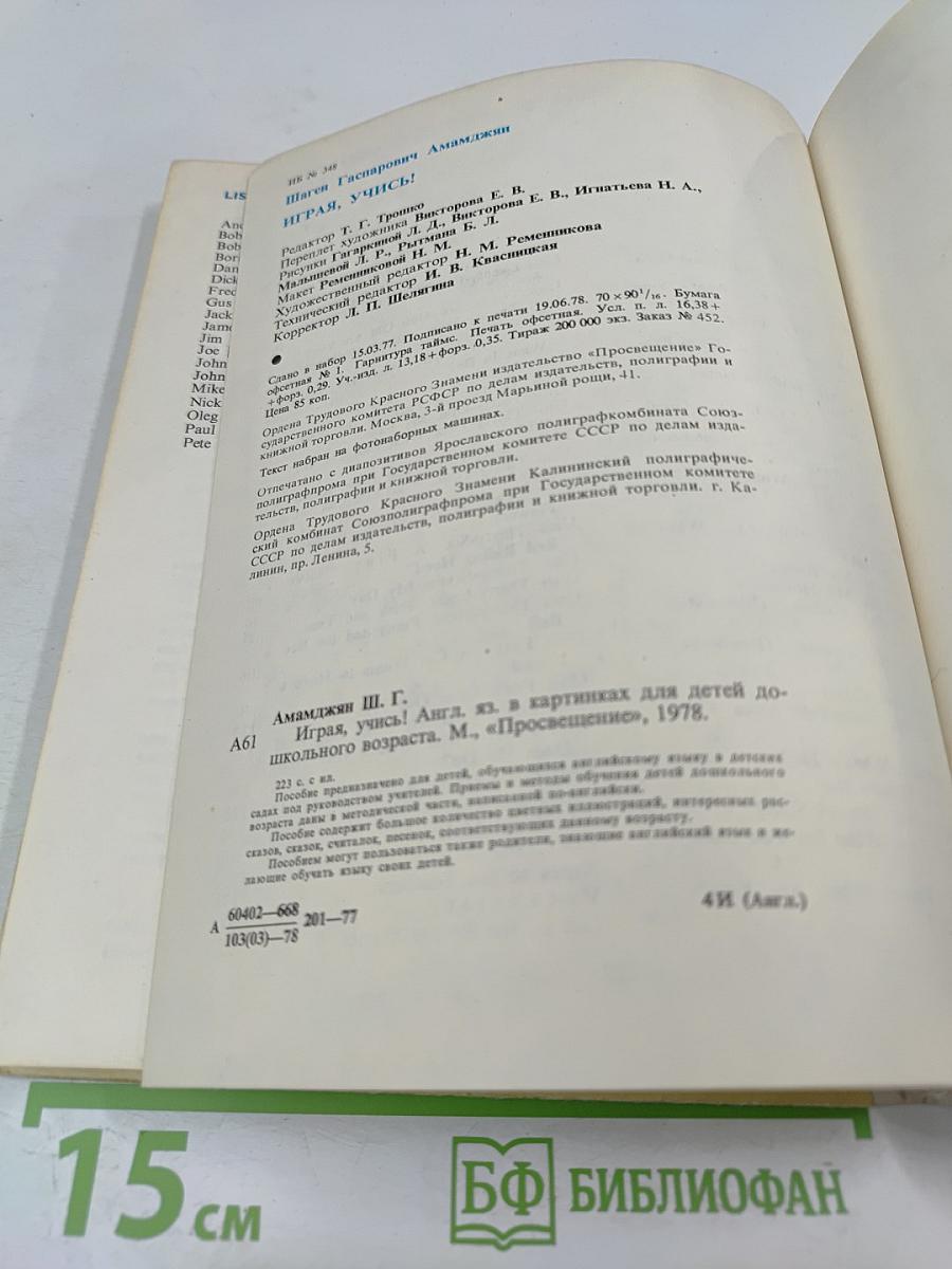 Играя, учись! Английский язык в картинках для детей дошкольного возраста