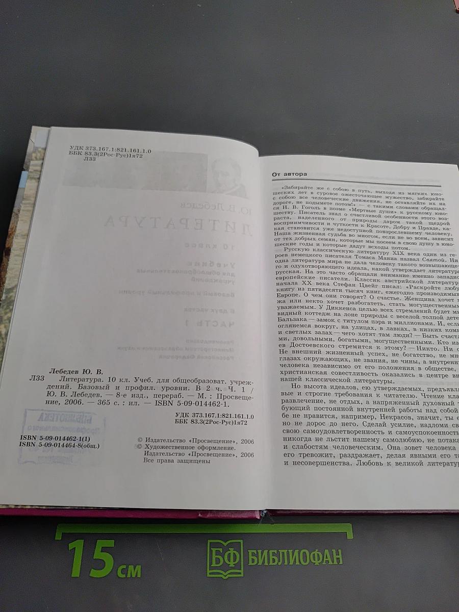 Литература. 10 класс. Часть 1. Базовый и профильный уровни