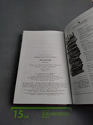Литература. 10 класс. Часть 1. Базовый и профильный уровни