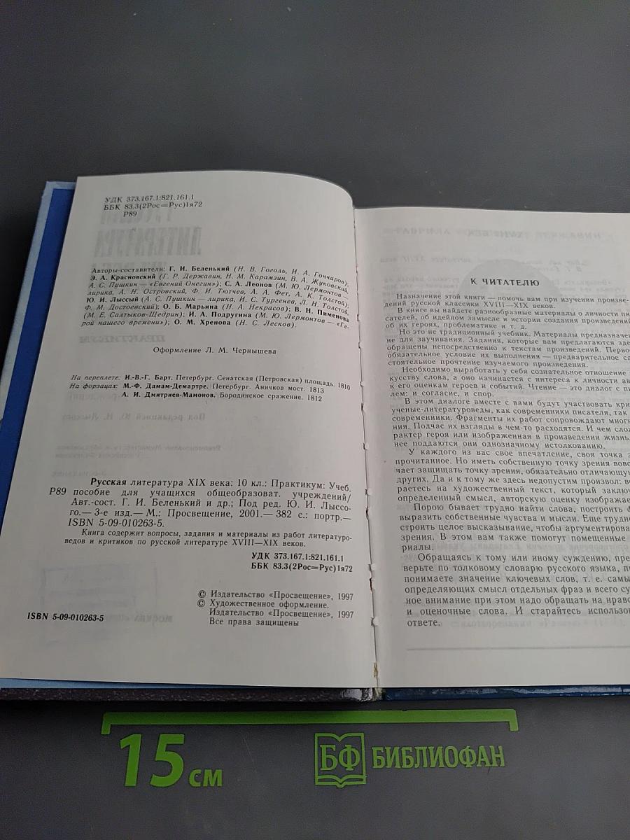 Русская литература XIX века. 10 класс. Практикум