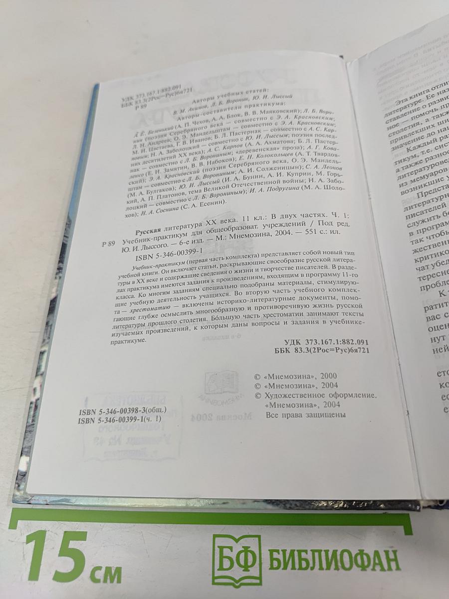 Русская литература XX века, 11 класс, Часть 1. Учебник-практикум