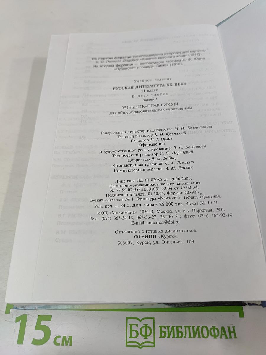 Русская литература XX века, 11 класс, Часть 1. Учебник-практикум