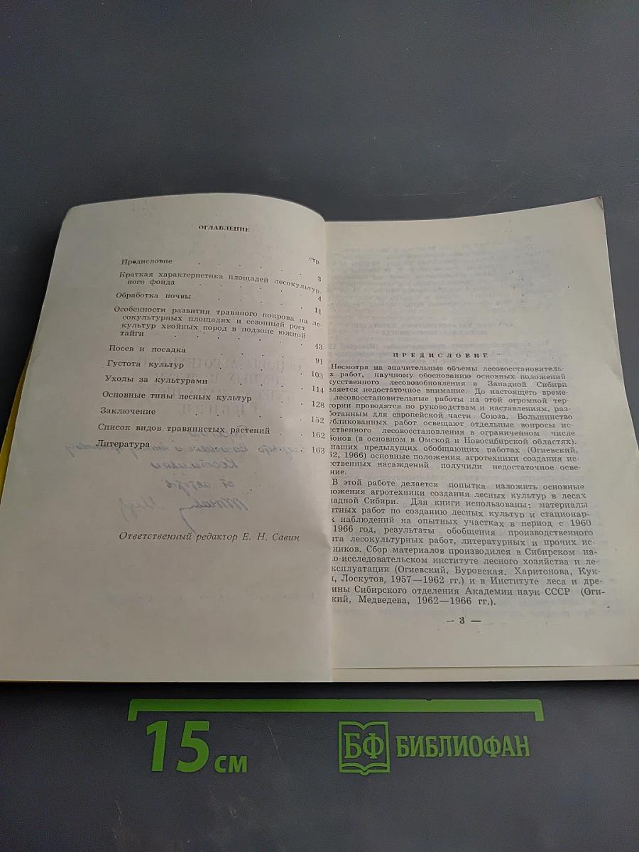 Основы агротехники лесных культур в лесах Западной Сибири
