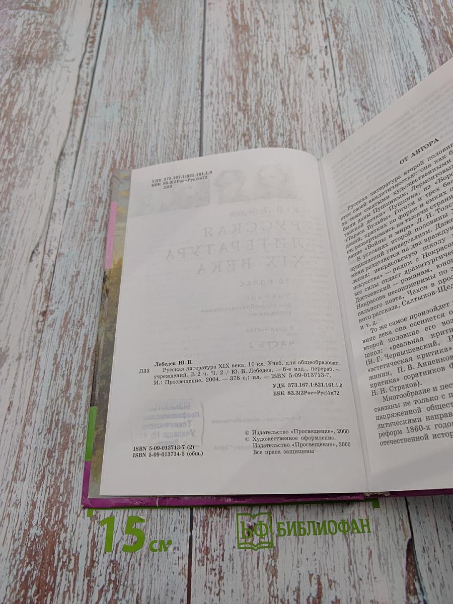 Литература. Русская литература XIX века. 10 класс. Часть вторая
